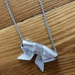 Silver Kate Spade bow necklace